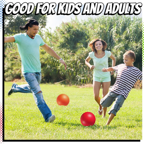 8.5 Inch (Pack 6) Playground Balls Dodgeballs for Kids & Adults - of Inflatable Rubber Indoor Outdoor Bouncy