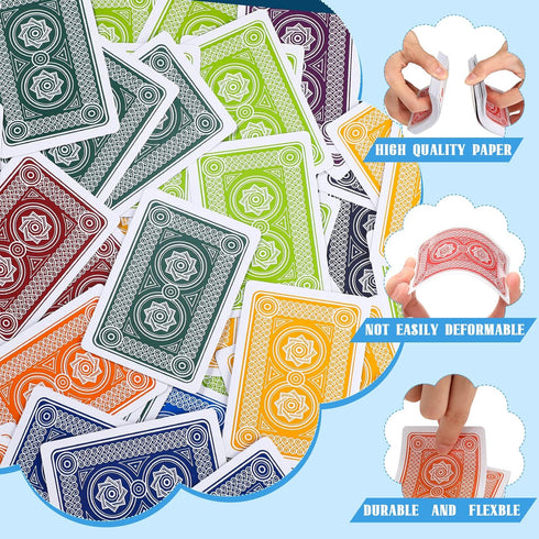 Zubebe 24 Pack Playing Cards Bulk in Vibrant Colors, Standard Index Deck for Kids & Card Activities