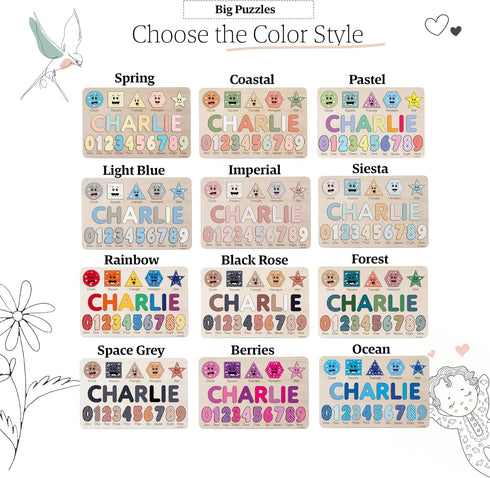 Wood Name Puzzle, Kid Gifts, Toddlers Name Puzzle, Baby Boy and Girl Gift, Toddler Gifts, Birthday Gift, Toddler Toy