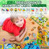 WOOODLIFY 5 Pack 1-3 2-4 Wooden Puzzles for Toddlers - Colorful Chunky Wooden Peg Puzzles - Educational Learning