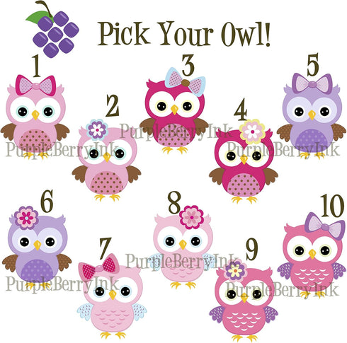 Personalized Hot Pink Owl Blanket with Hearts