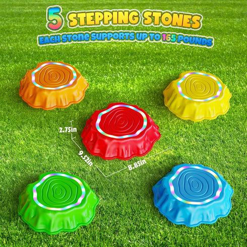5PCS 3-5 Flooyes Stepping Stones for Kids, Light Up & Music Non-Slip Stepping Stones, Sensory Toys for Toddler Balance