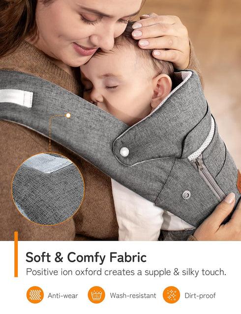 Summer Pack besrey Baby Carrier with Hip Seat Newborn to Toddler, Mesh Front Facing Infant Carrier, Baby Body Holder