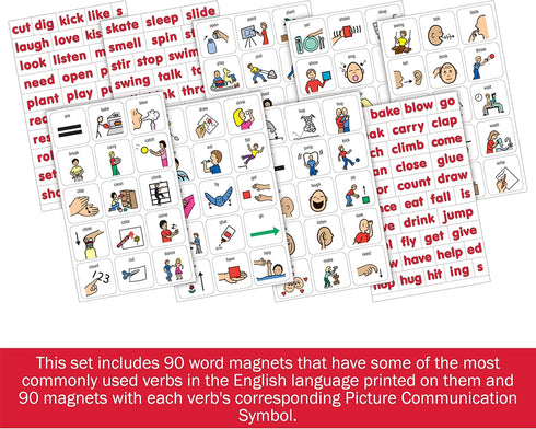 BARKER CREEK Learning Magnets, Picture Communication Symbol Magnets for Children, 3000