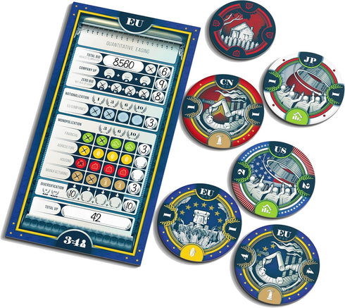 Q.E. Board Game - 3 to 5 Players, 45 Minute Playtime