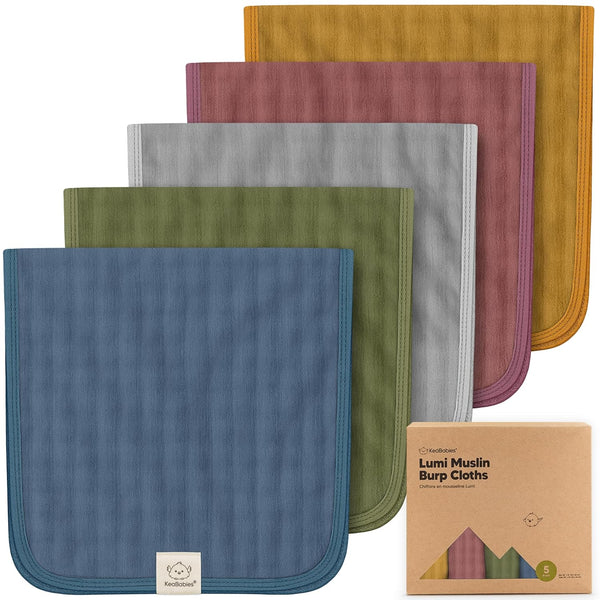 KeaBabies Cotton Muslin Burp Cloths Baby Boy, Girl - 5-Pack Soft &
