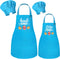 R HORSE Adult Kid Apron and Chef Hat Set - 4Pcs Parent
