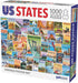 US States Vintage Poster Art 1000 Piece Jigsaw Puzzle with Landmarks from all 50 States