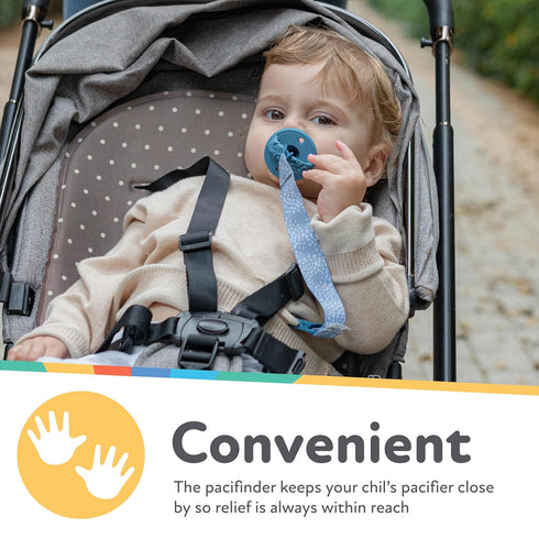 (2-Pack) Nuby Pacifinder Baby Pacifier Clip - - Pacifier Holder Clip with Convenient Hook Loop - Flowers and Polka Dots
