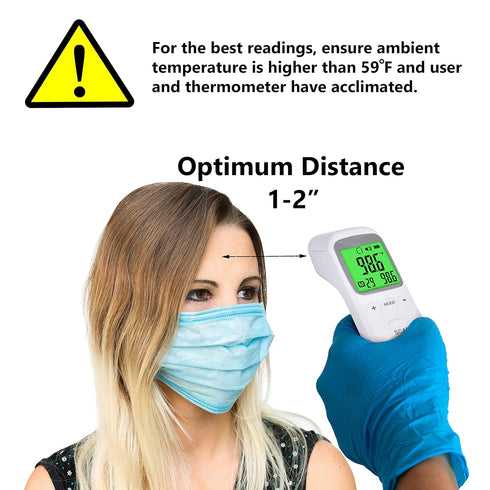 Non-Contact Forehead Thermometer - Infrared Digital Thermometer for Adults, Kids, Touchless Fever Scanner (Batteries