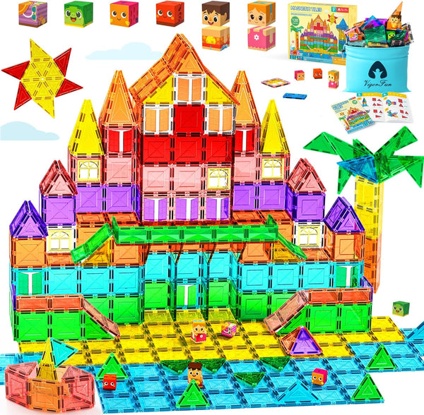 VigorFun Magnetic Tiles Building Toys Set for Kids Ages 3-5 4-8, STEM