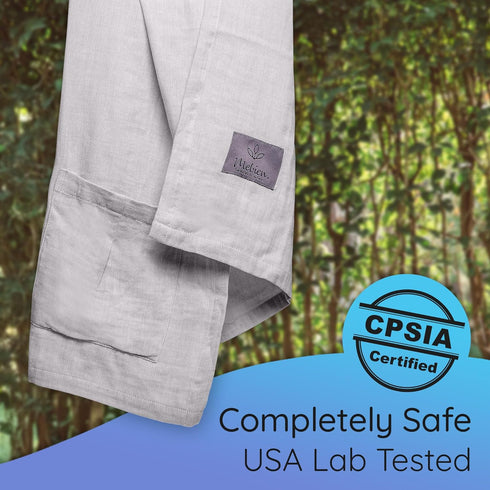 100% Ring Sling Baby Carrier - USA Lab Tested, Natural Cotton Muslin, Breathable & Ergonomic Ring Sling Grey