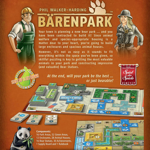 Baerenpark Board Game | Fun Zoo Animal Themed Tile Placement Strategy Game for Adults and Kids | 2-4 Players, Ages 8+,