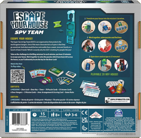 Escape Room The Game, Escape Your House: Spy Team - Fun Strategy Family Board Game for Kids Aged 8 and Up
