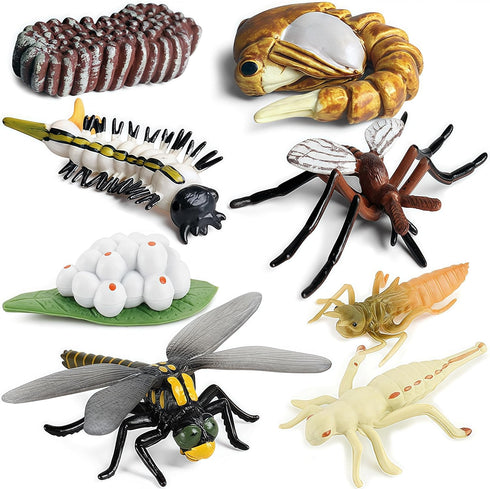 Gemini & Genius Life Cycle of Mosquito and Dragonfly Figurines, Insect Growth Diary Action Figures, Learning Gifts