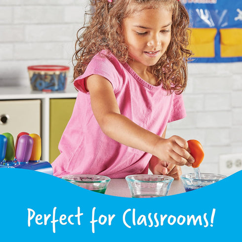 Learning Resources Jumbo Eyedroppers Set of 6 with Stand - Ages 3+ - Preschool Science Tools