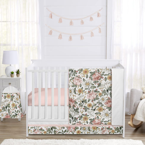 Tummy Sweet Jojo Designs Vintage Floral Girl Baby Playmat Time Infant Play Mat - Blush Pink, Yellow, and Green Boho