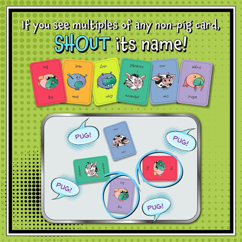 Spank The Pig!, Hilarious & Fun Family Card Game for Kids, Teens & Adults, Funny Fast Paced Games for 2-7 Players