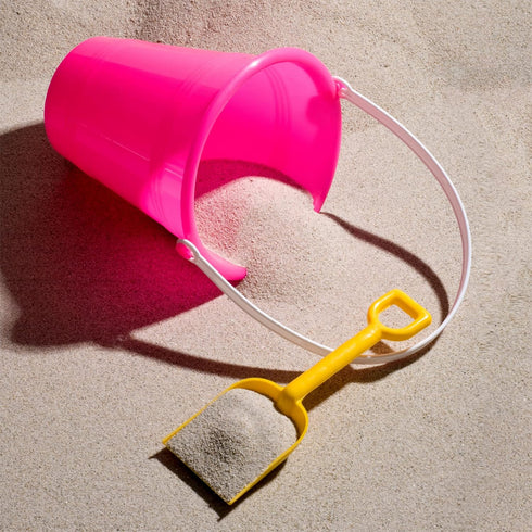 4E's Novelty 12 Sets 5.5" Sand Buckets and Shovels for Kids - Small Beach Toys for Summer Outdoor Fun, Party Favors