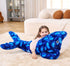 IKASA Large 43" Blue Whale Stuffed Animal Plush Toy, Giant Cute Jumbo Fluffy Fat Marine Plushie for Kids