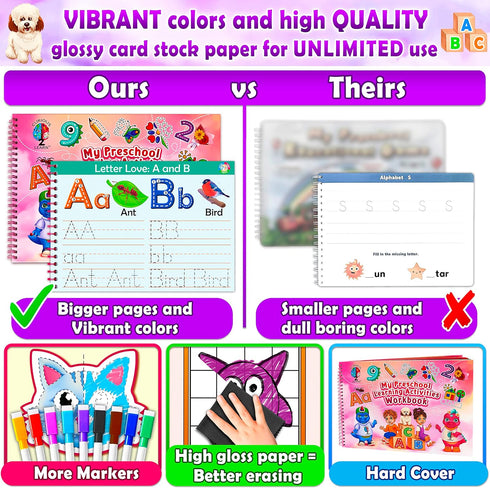 Preschool Learning Activities Workbook | ABC Learning for Toddlers, Tracing Kindergarten Resources, Busy Book, 4 Year