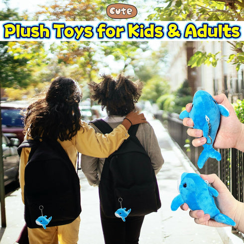 Kawaite (1 Pack), Blue Dolphin Stuffed Animal Kawaii Plushies for Girls and Boys, Dolphin Plush Toys Kids Key Chains