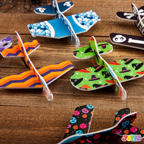 JOYIN 48 PCS Halloween Foam Glider Planes for Kids, Flying Paper Airplane Gliders Toys Bulk for Halloween Party Gifts