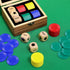 Set, 3 1-inch 48 Fun Left Right Roll Dice Game Include Wooden Dices Pcs Chips in Wooden Box, Easy to Store and Carry