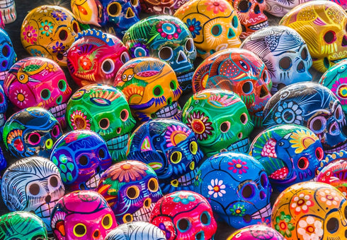 Springbok's Sugar Skulls 1000 Piece Jigsaw Puzzle - Colorful Display of Painted Skulls, Mexican Folk Art