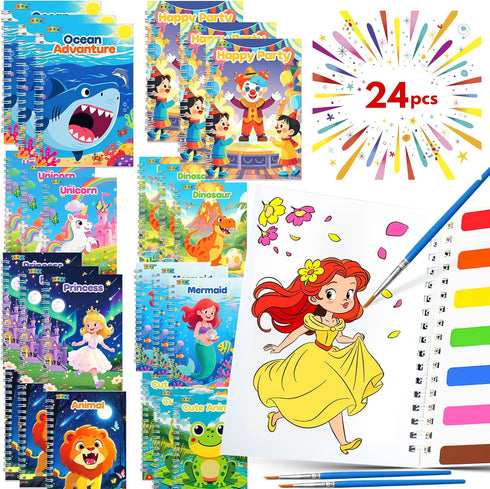 24Packs 4-8, ZIZZ Water Coloring Books -Kids Arts and Crafts for Kids Party Favors Goodie Bags Stuffers for Kid, Easter