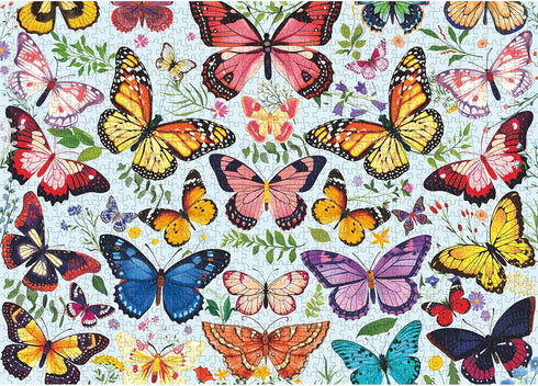 Butterfly Puzzles for Adults 1000 Pieces and Up, Colorful Plant Flower Butterfly Jigsaw Puzzles, Nature Plant Floral Puzzle as Butterfly Wall Decor