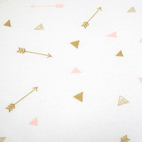 TL Care 100% Natural Cotton Fitted Crib Sheet, 52" x 28" - Soft, Hypoallergenic Toddler Bed Sheet in Gold and Pink