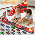 BuddyBight 3in1 45-Inch 4-8 w/12 2-4 3+ Carrier Truck with Foldable Race Track, Toy Trucks for Kids Ages Metal Diecast
