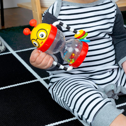Baby Einstein Cal’s Sensory Shake-up Rattle Toy, BPA Free, for Infants 3 Months and Up