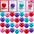 28 Packs JOYIN Heart Shape Stress Ball with Cards Stress Relief Fidget Toy for Valentine Party Favors, Classroom Prize