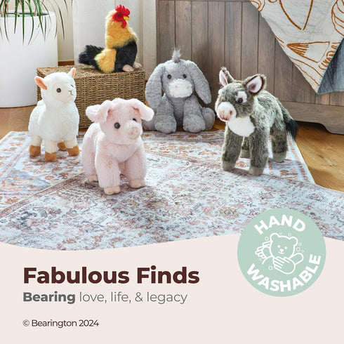 10.5" Bearington Donny Plush Donkey Stuffed Animal - Soft Gray Donkey Toy with Scruffy Fur and Weighted Body - Adorable