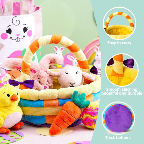 JOYIN 7 Pcs Plushies Playset for Easter Basket Stuffers Toys - Party Favors for Kids of All Ages