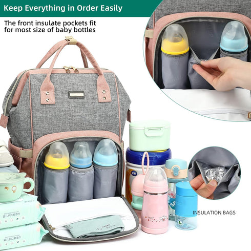 GAIVP Backpack, Backpack Diaper Bag Diaper Bags for Baby Girls Boys, Baby Bags for Moms Dads, Nappy Changing Bag