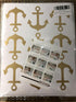 Nautical Anchor Wall Decal - Removable Vinyl Stickers for Baby Kids Bedroom Nursery Decoration A07 (Dumb Gold)