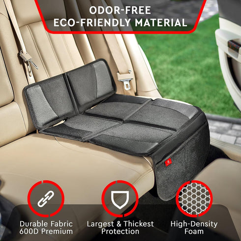 2 Pack Helteko Carseat Protector with Thickest Padding, Auto Seat Pad from Waterproof & Stain Resistant for Child Baby