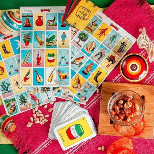 Needzo Jumbo Cards Loteria Mexicana, Authentic Spanish Game Set, 10 Cards, 14 x 9 Inches