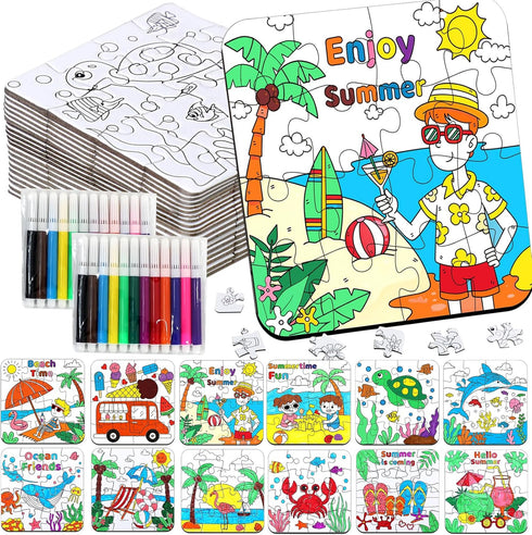 ERTIUANIO 24 Set Summer Arts and Crafts for Kids Adults Bulk, Hawaiian Summer