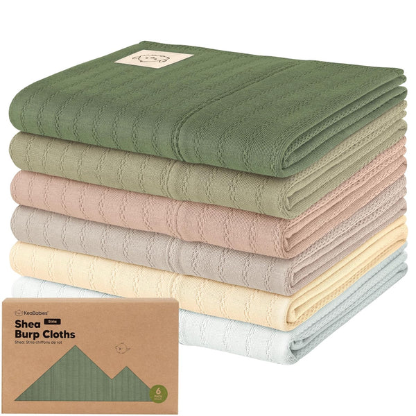 KeaBabies Organic Cotton Burp Cloths Baby Girl, Boy - 6-Pack Large Burping