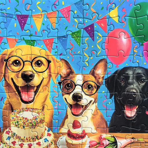 100 6-8 8-10, Piece Puzzles for Kids Ages Jigsaw Puzzles for Adults Seniors - Puppy Birthday Party