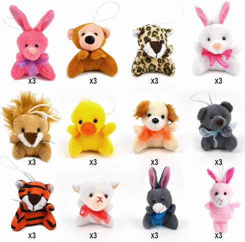 36 JOYIN Pcs Pre-Filled Easter Eggs Filled with Plush Animal Toys for Kids Toddlers Easter Egg Hunt, Basket Stuffers
