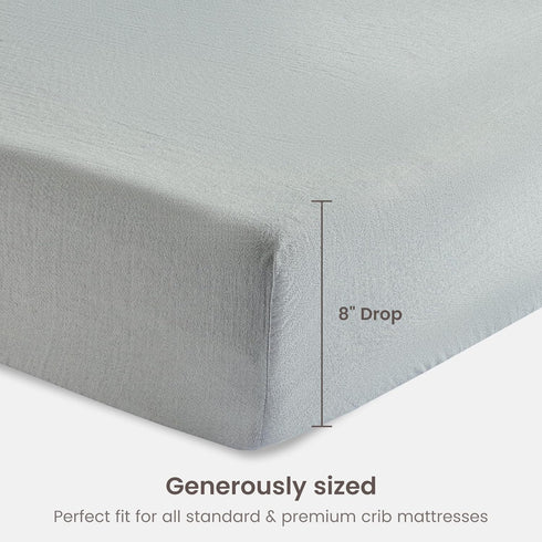 33" 17", 4 Inch Pack 2 Bioweaves Organic Cotton Muslin Bassinet Sheet, GOTS Certified Extra Soft Fitted Sheet