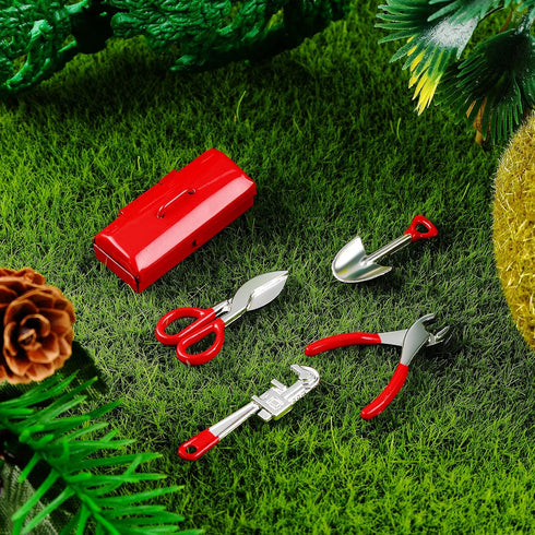 Gejoy 17PCS 1:12 Set Miniature Doll House Tools Metal Home Repair Tools Multifunctional Tiny Tool for Party Dollhouse