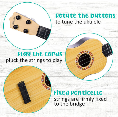 Expressions My First Ukulele - 17'' Kids Beginner Musical Instrument Toy for Learning Activities