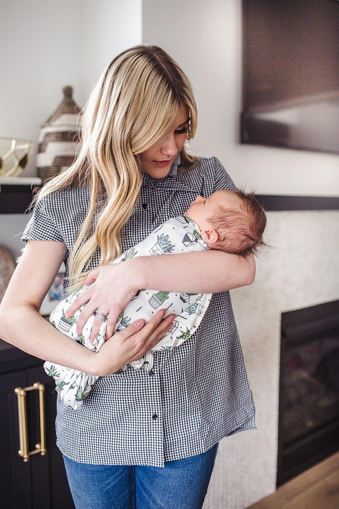 Large Premium Knit Baby Swaddle Blanket - Shiloh Design