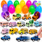 JOYIN 12 Pcs Easter Eggs Filled with Toy Cars, Colorful Stuffed Eggs